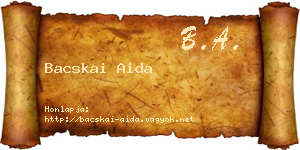 Bacskai Aida névjegykártya